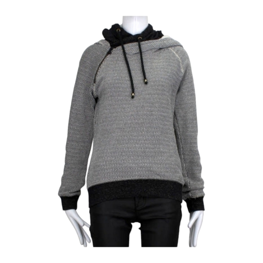 Maison Scotch Grey & Black Pullover Double Hoodie
